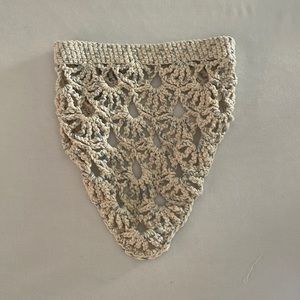 Handmade Cream and Light Blue Crochet Kerchief